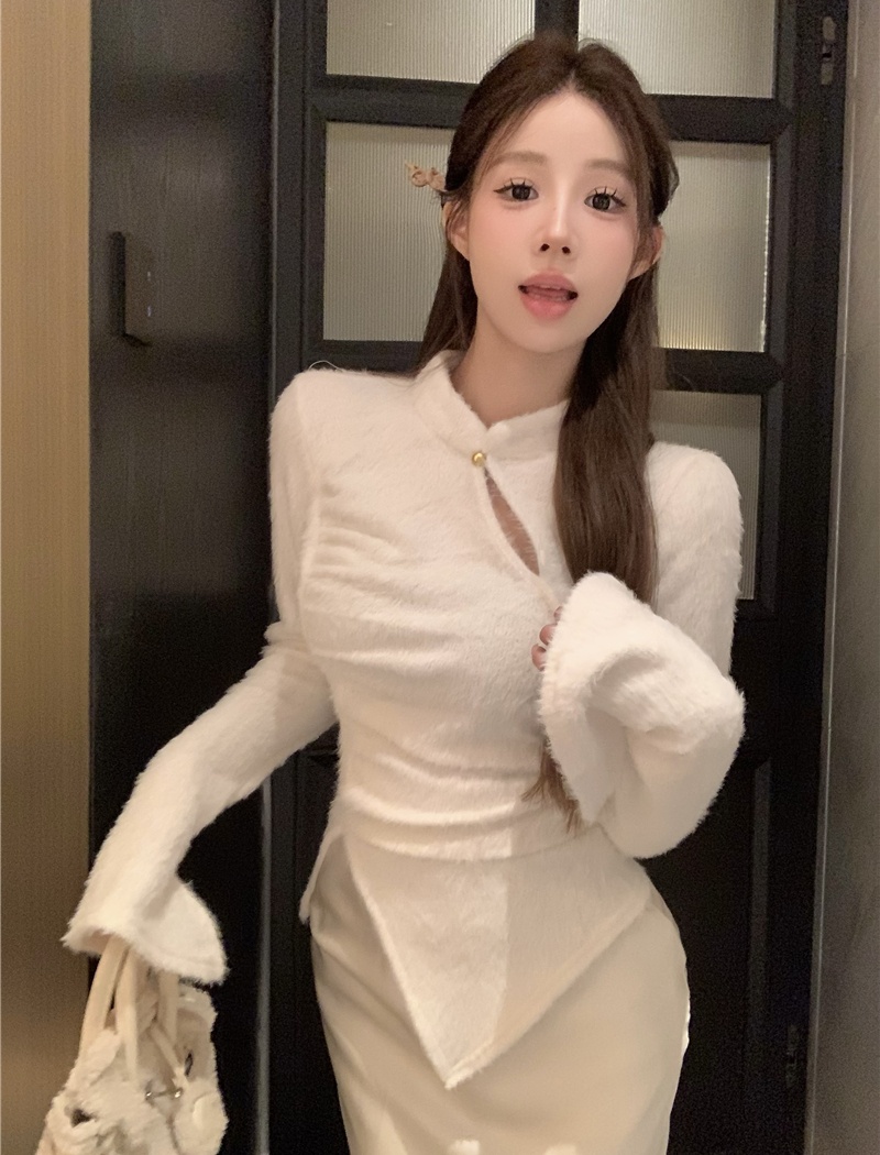 Slim knitted tops temperament sweater for women