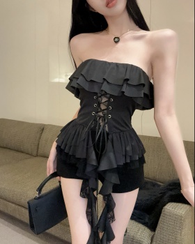 Lace bandage sexy irregular splice tops for women