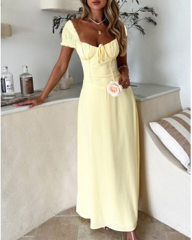 High waist elegant long dress spring and summer slim dress