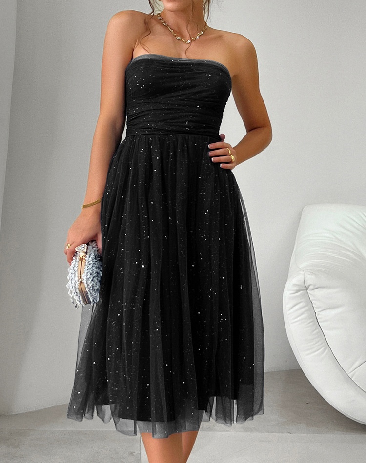 European style party sexy gauze banquet long dress