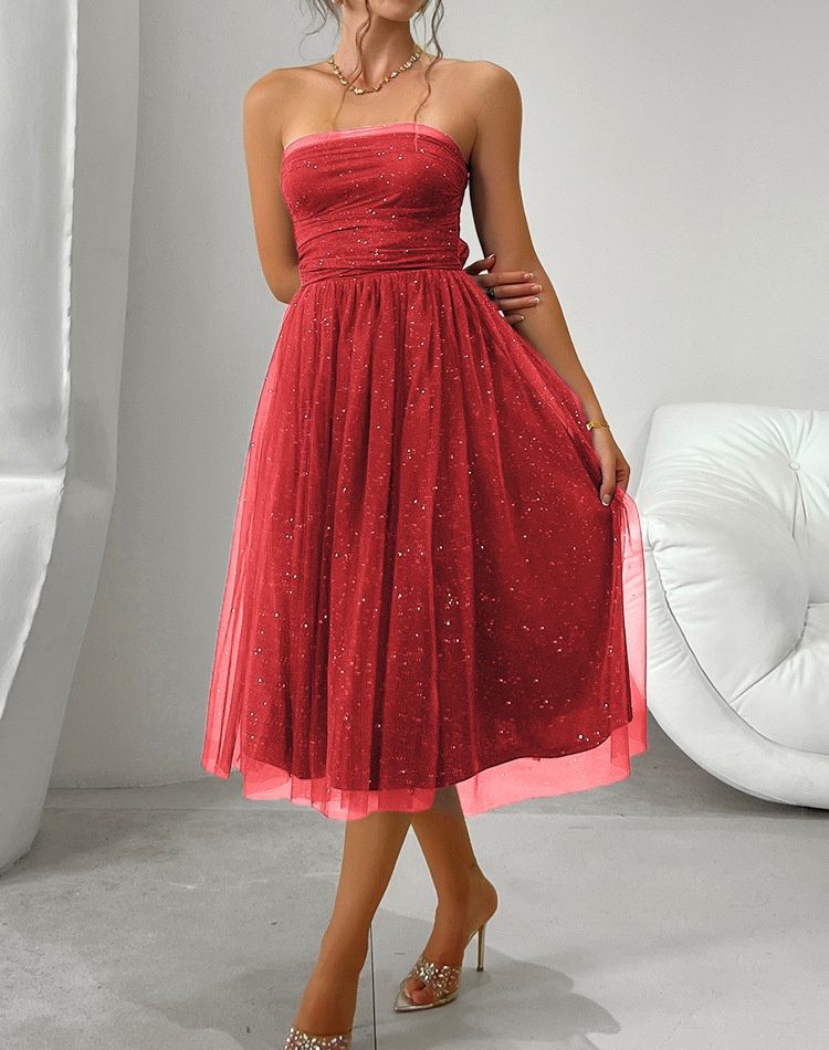 European style party sexy gauze banquet long dress