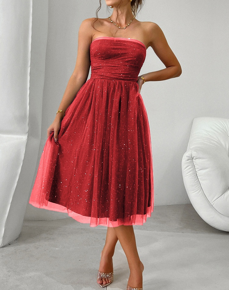 European style party sexy gauze banquet long dress