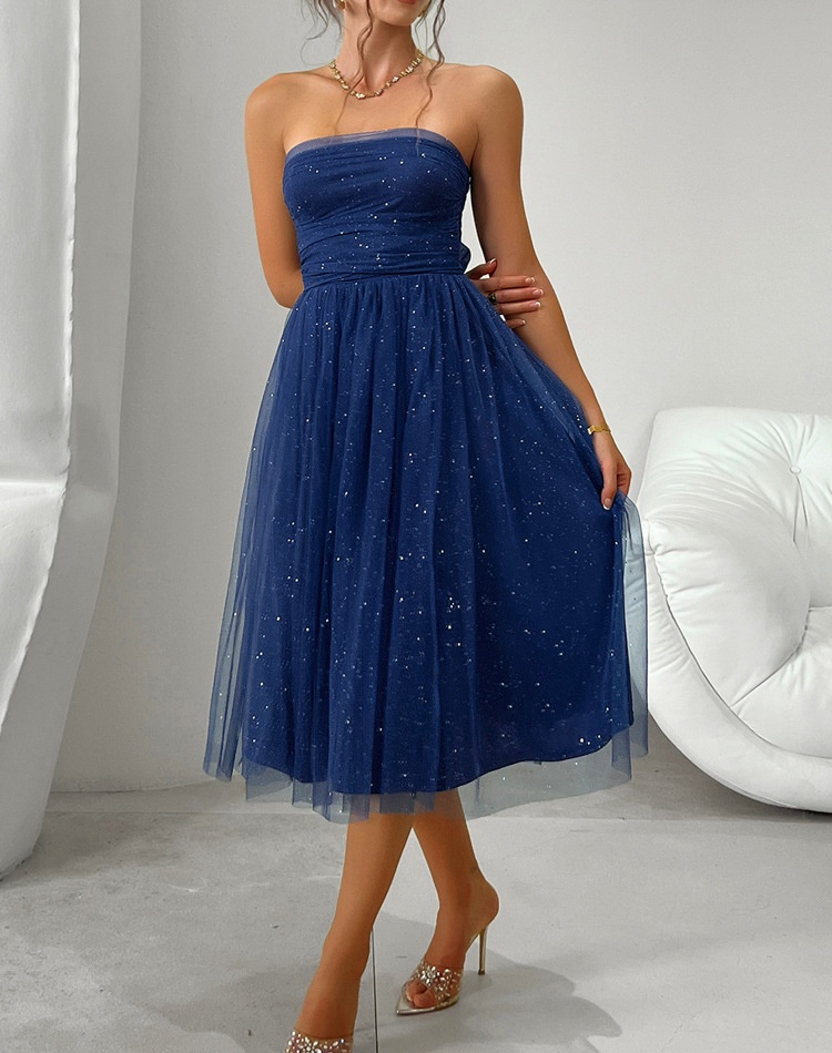 European style party sexy gauze banquet long dress