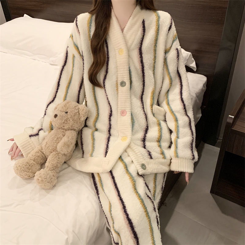 Girl winter long pants long sleeve cardigan 2pcs set