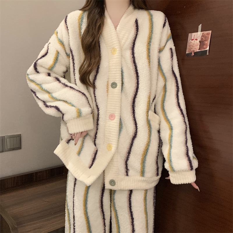 Girl winter long pants long sleeve cardigan 2pcs set