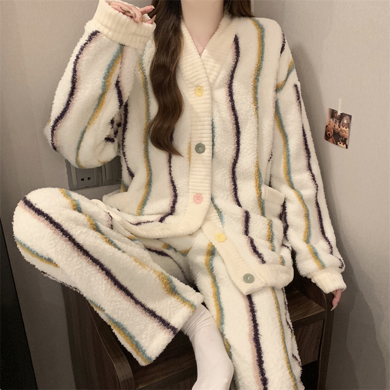 Girl winter long pants long sleeve cardigan 2pcs set