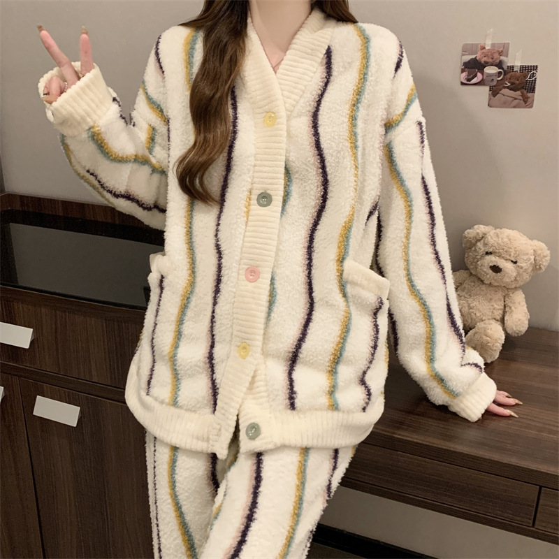 Girl winter long pants long sleeve cardigan 2pcs set