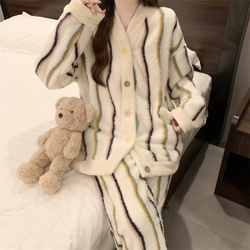 Girl winter long pants long sleeve cardigan 2pcs set