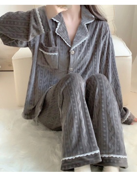 Korean style pajamas simple cardigan a set for women