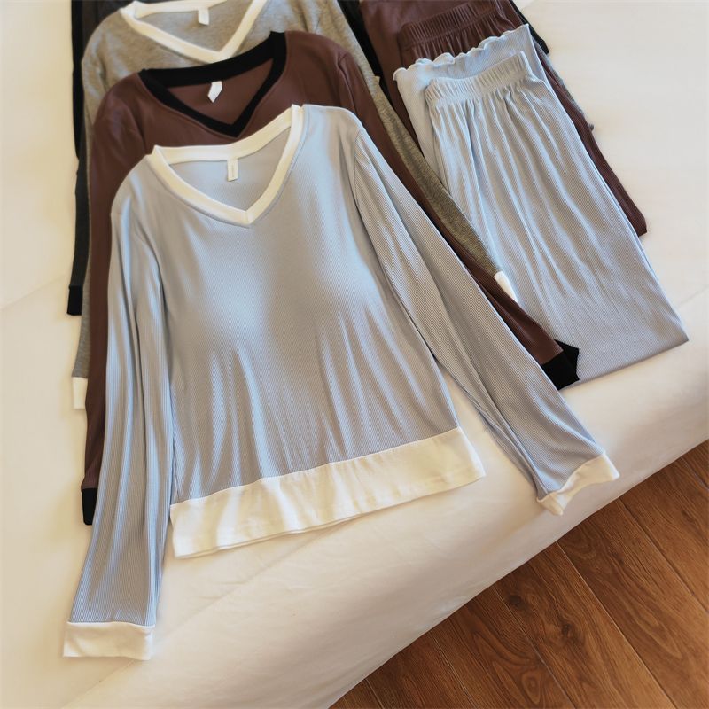 Korean style long pants pajamas a set for women