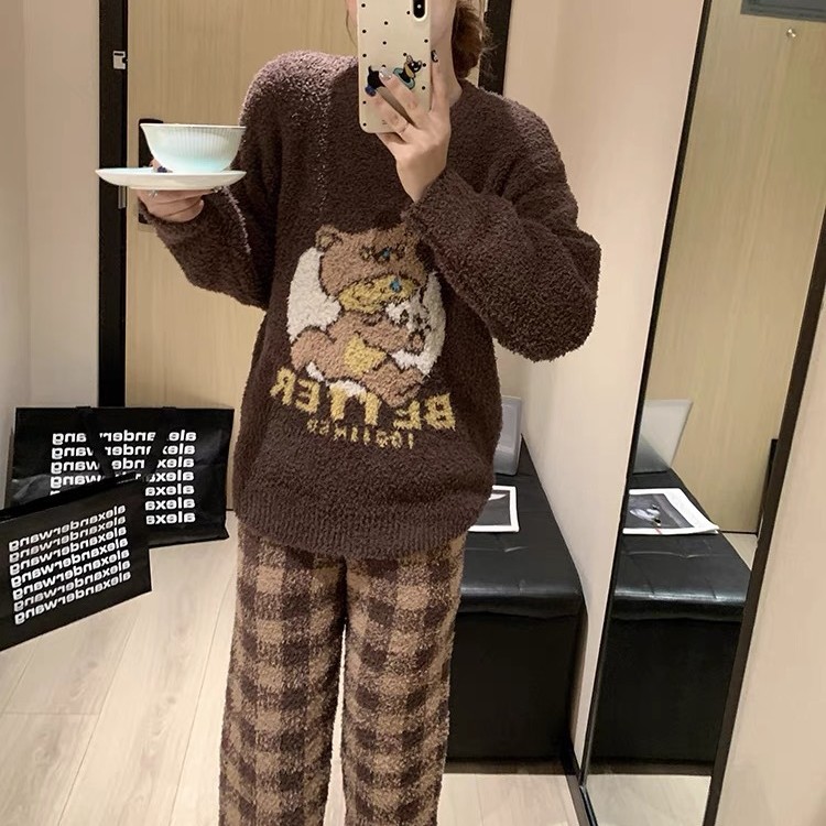 Japanese style cubs thick homewear pajamas for women