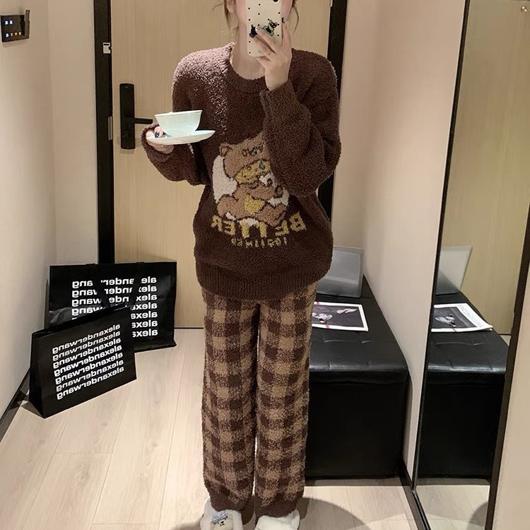 Japanese style cubs thick homewear pajamas for women