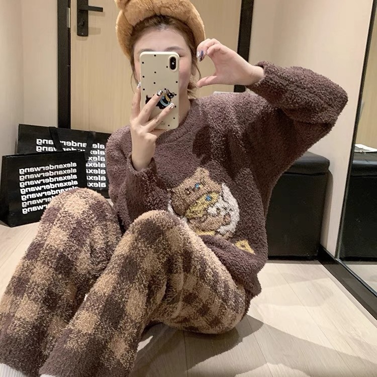 Japanese style cubs thick homewear pajamas for women