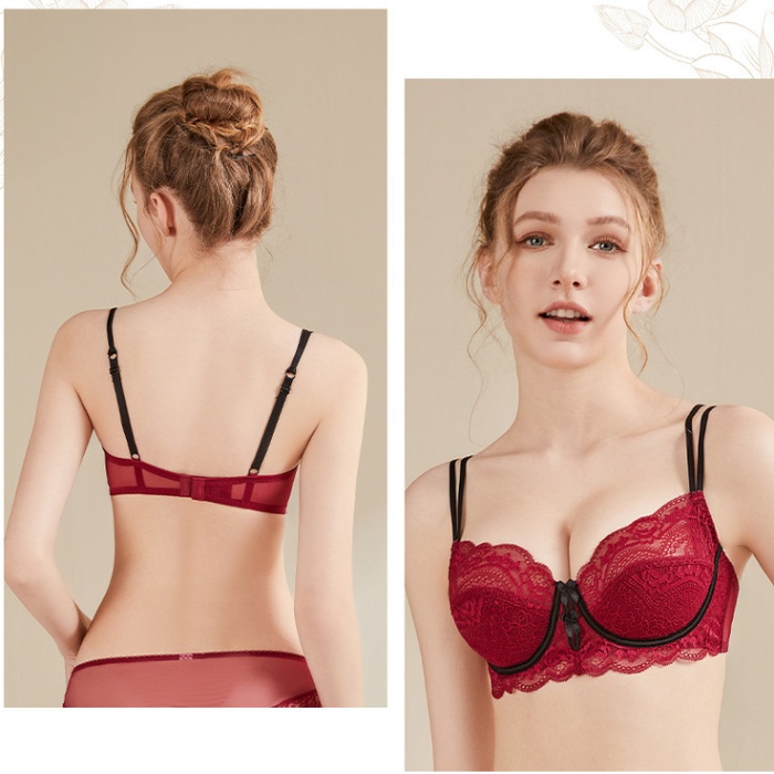 Big chest very thin sexy Lingerie red lace Bra