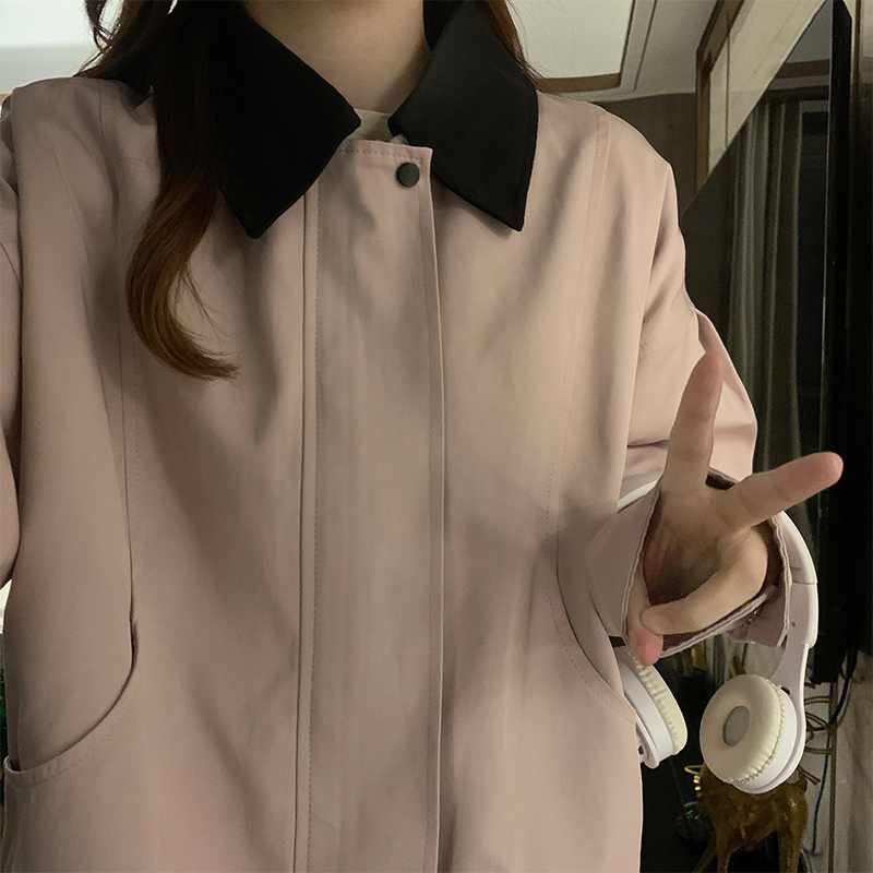 Pink show young Casual tops small fellow mixed colors coat