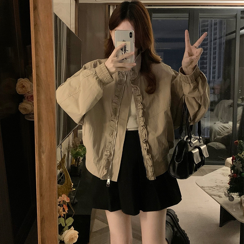 Korean style Western style khaki temperament coat