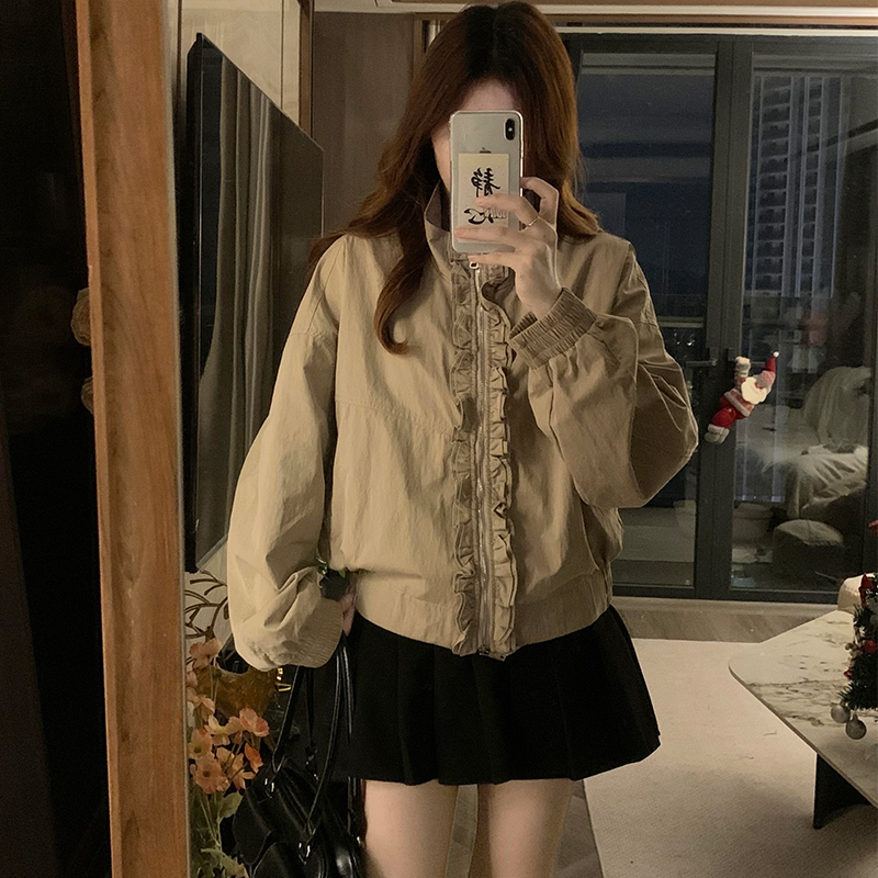 Korean style Western style khaki temperament coat