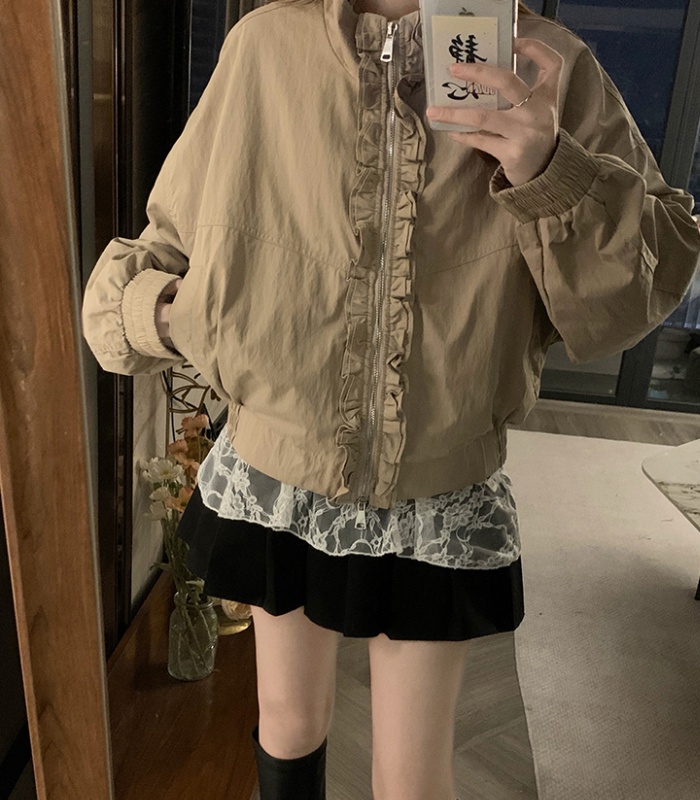 Korean style Western style khaki temperament coat