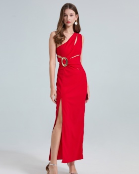 Hollow sexy formal dress slim banquet dress