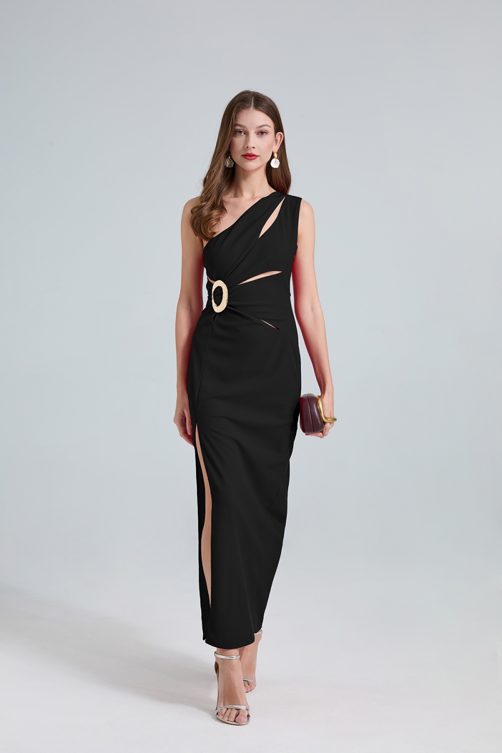 Hollow sexy formal dress slim banquet dress