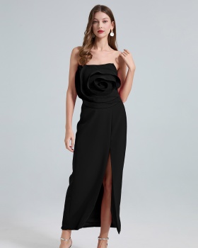 Romantic high waist evening dress France style dress