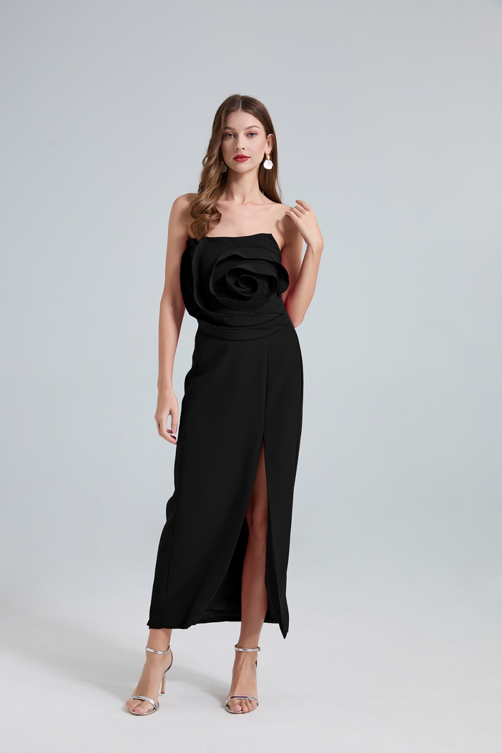 Romantic high waist evening dress France style dress