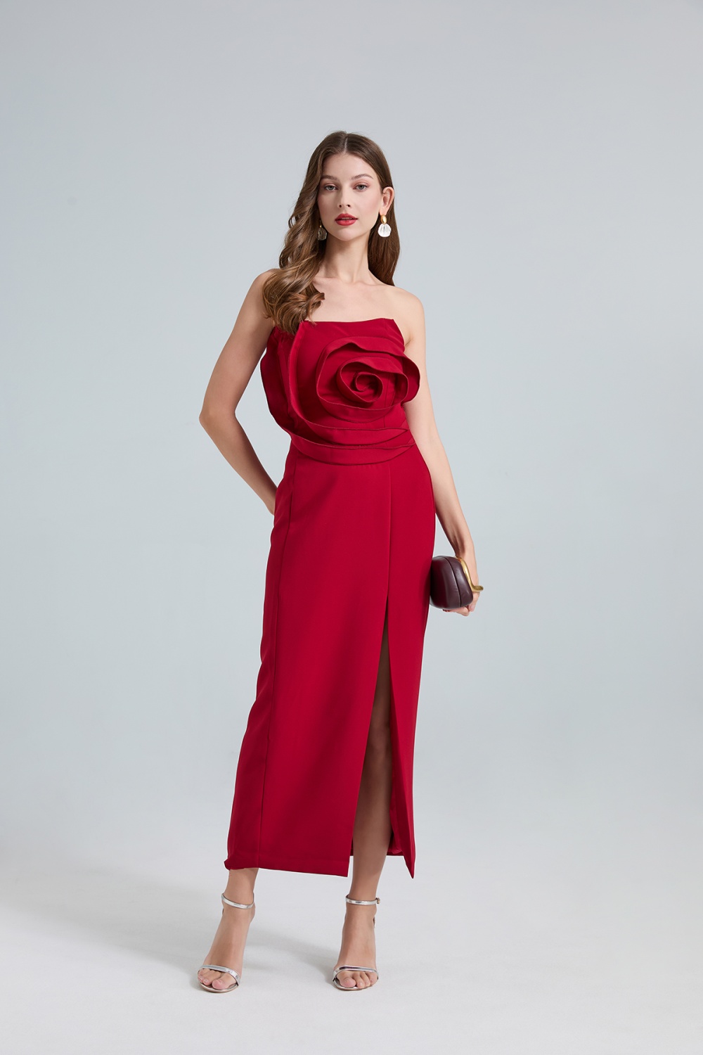 Romantic high waist evening dress France style dress