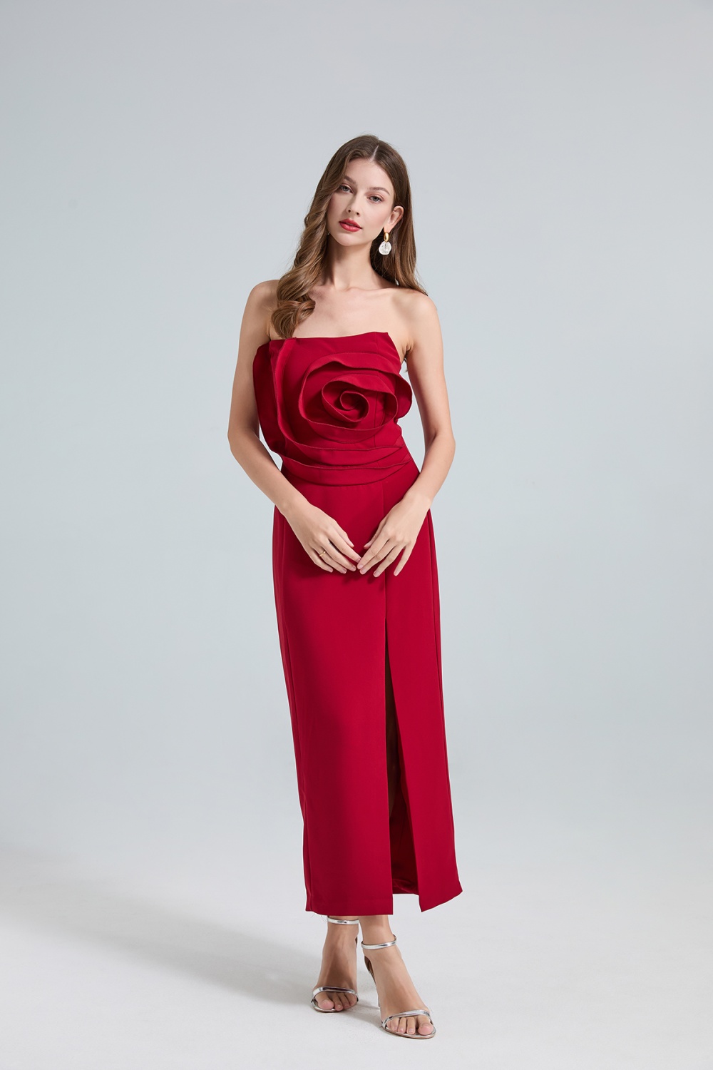 Romantic high waist evening dress France style dress