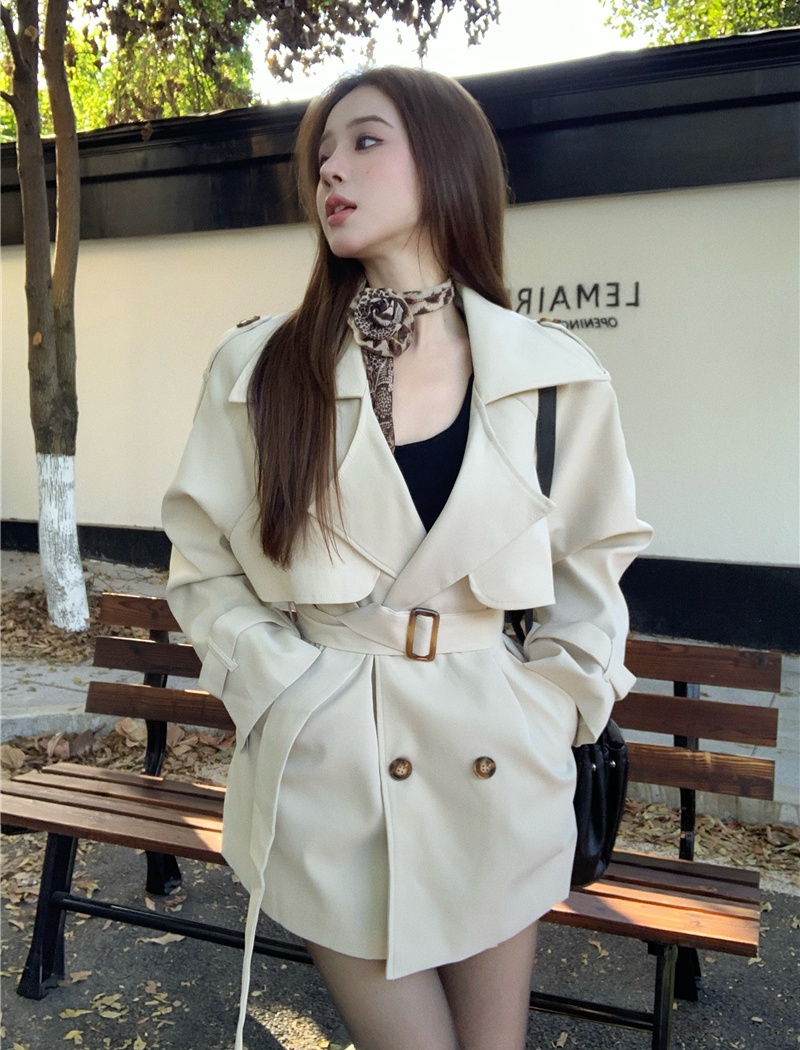 Slim France style coat spring short windbreaker