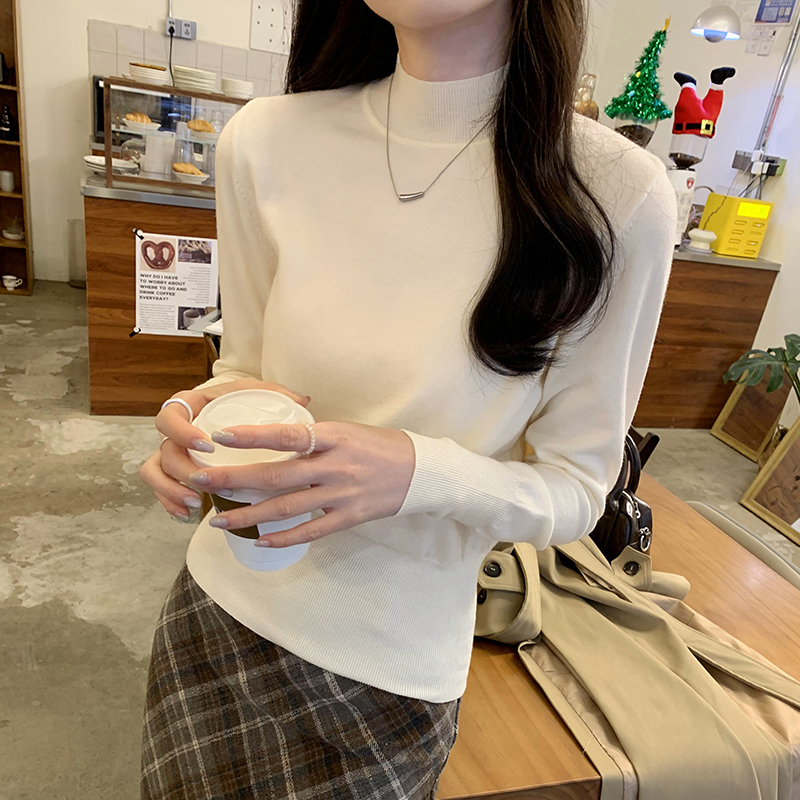 Autumn and winter knitted bottoming shirt slim tops