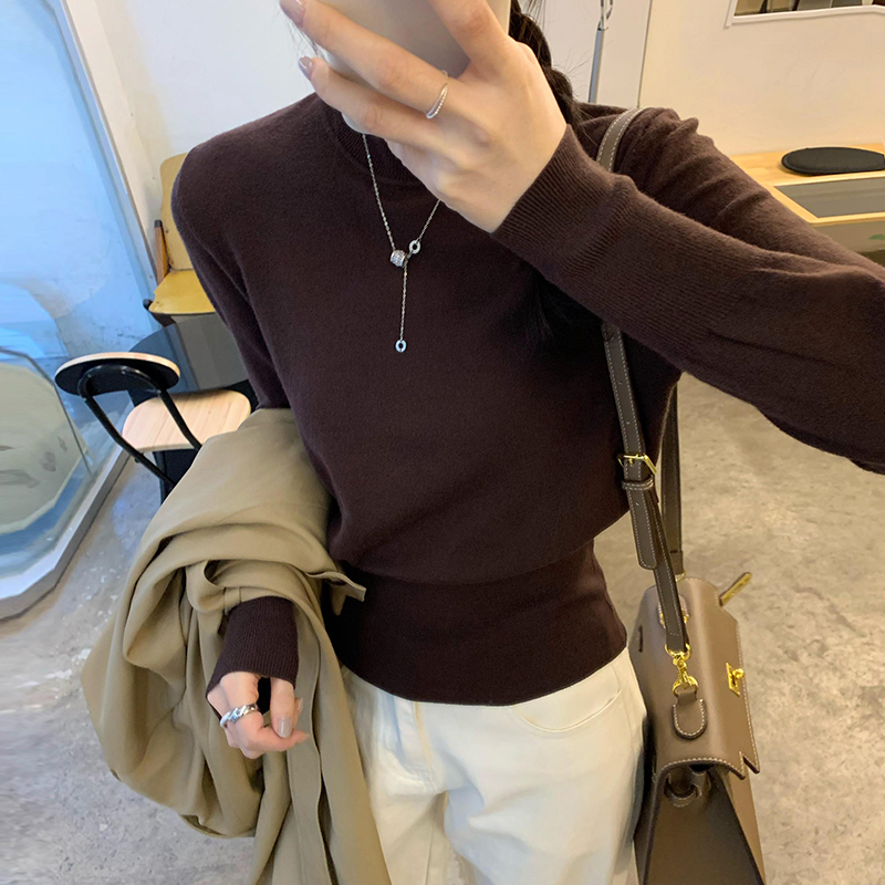 Autumn and winter knitted bottoming shirt slim tops