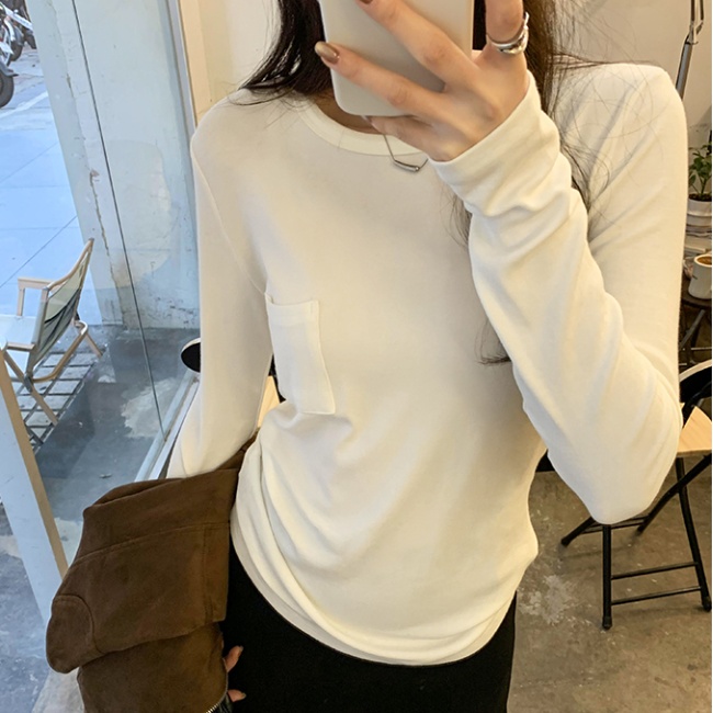 Long sleeve bottoming shirt slim tops for women