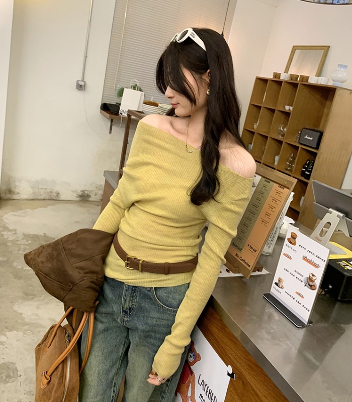 Wool bottoming shirt tops for women