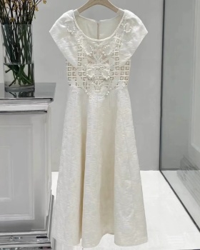 Splice temperament dress beading long dress for women