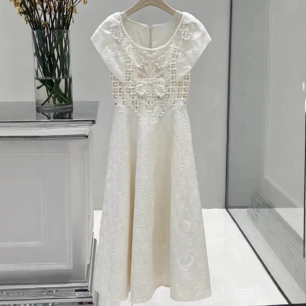 Splice temperament dress beading long dress for women