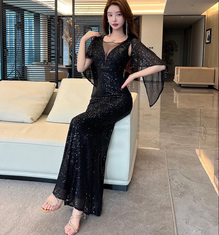 Temperament niche mermaid evening dress for women