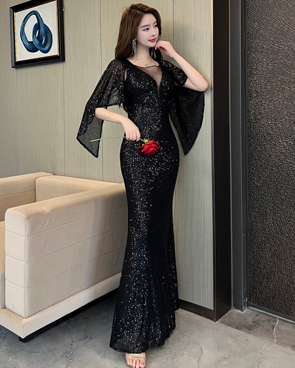 Temperament niche mermaid evening dress for women