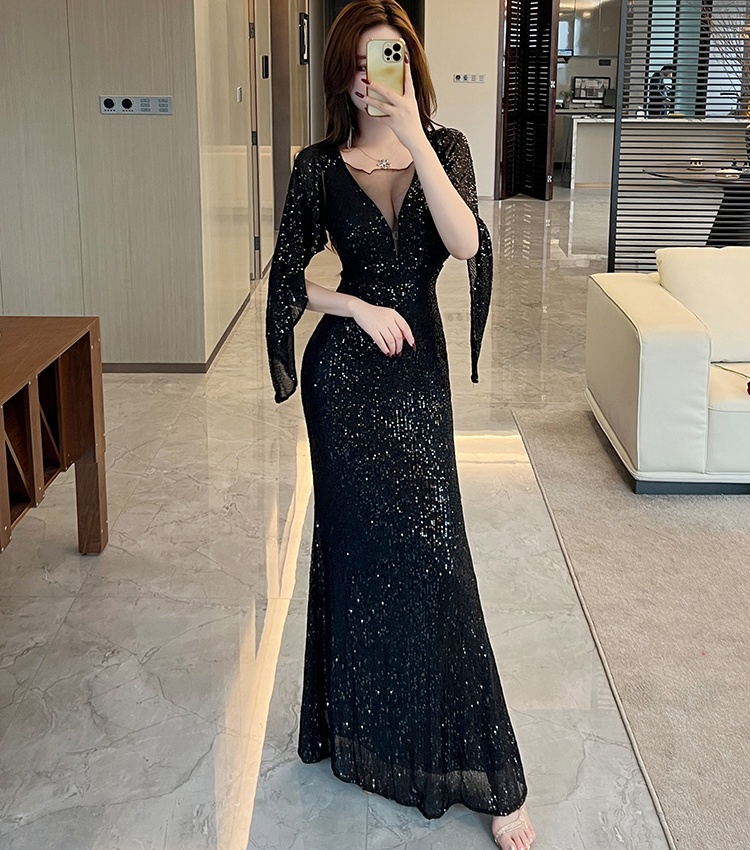 Temperament niche mermaid evening dress for women