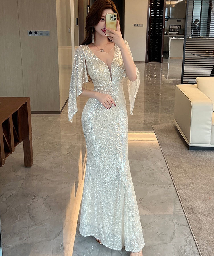 Temperament niche mermaid evening dress for women