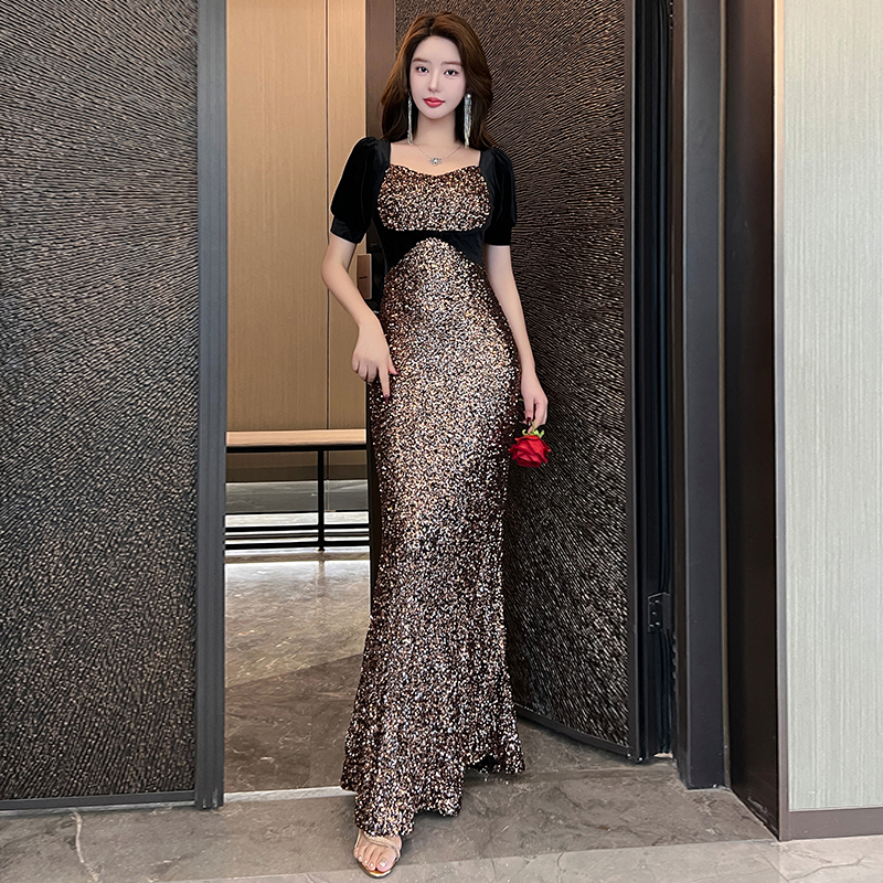 V-neck niche evening dress light luxury dress for women