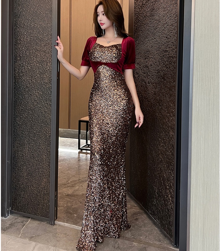 V-neck niche evening dress light luxury dress for women