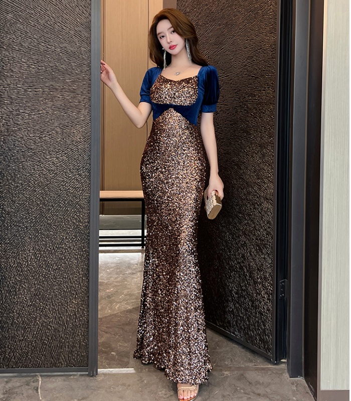 V-neck niche evening dress light luxury dress for women