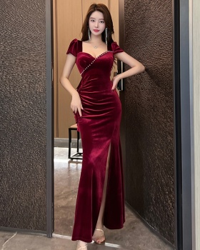 Sexy overalls evening dress slim long dress for women