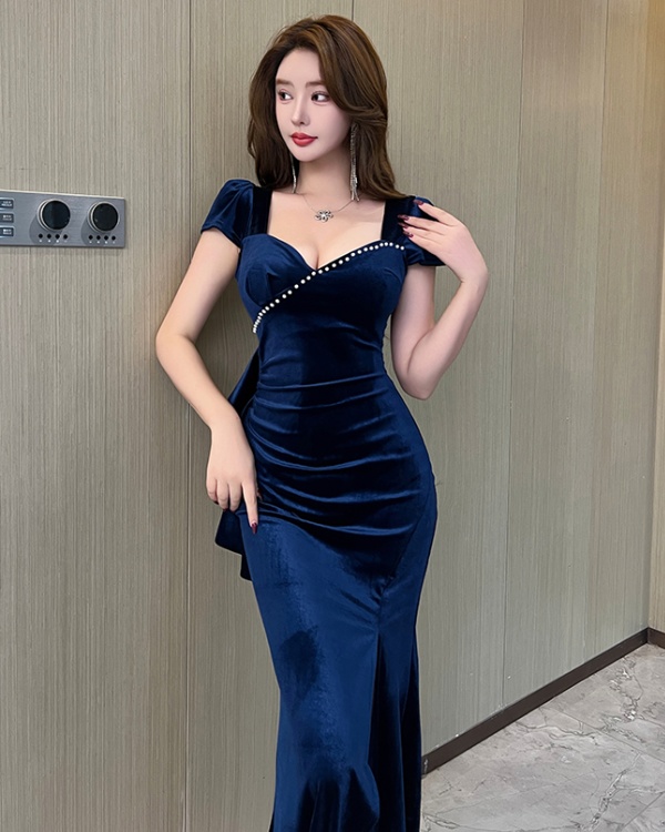 Sexy overalls evening dress slim long dress for women