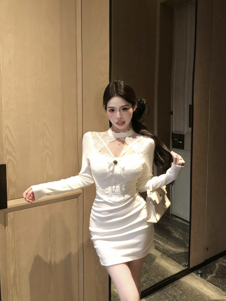 Spicegirl long sleeve lace dress for women