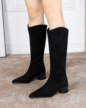 Simple long tube women's boots thick banquet boots