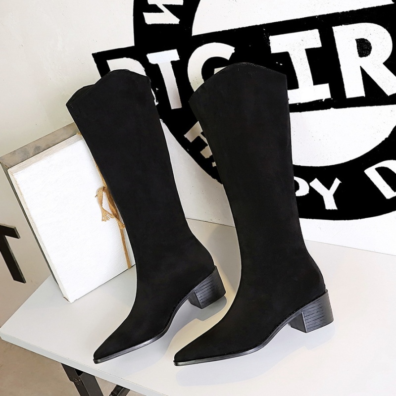 Simple long tube women's boots thick banquet boots