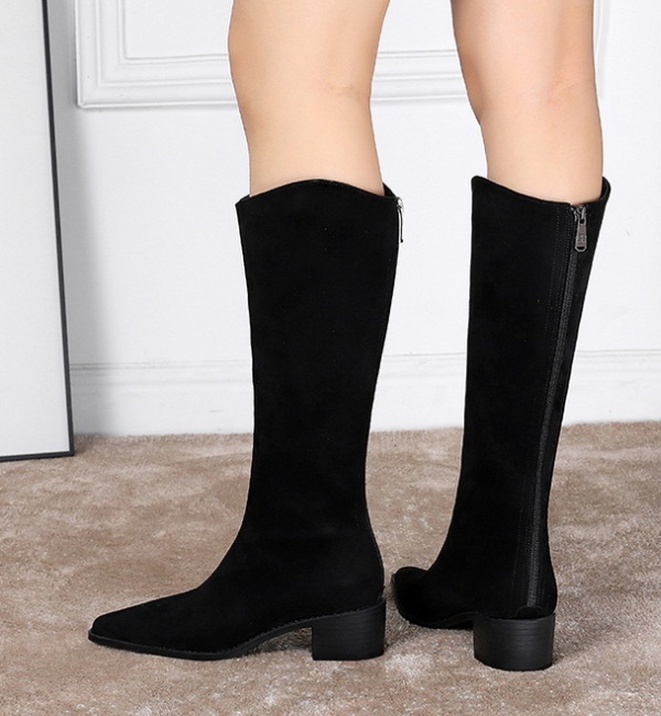 Simple long tube women's boots thick banquet boots