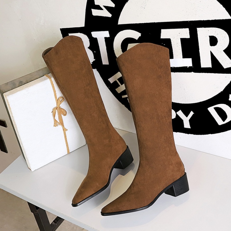 Simple long tube women's boots thick banquet boots