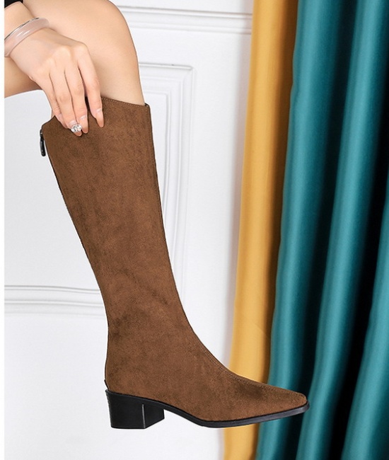 Simple long tube women's boots thick banquet boots